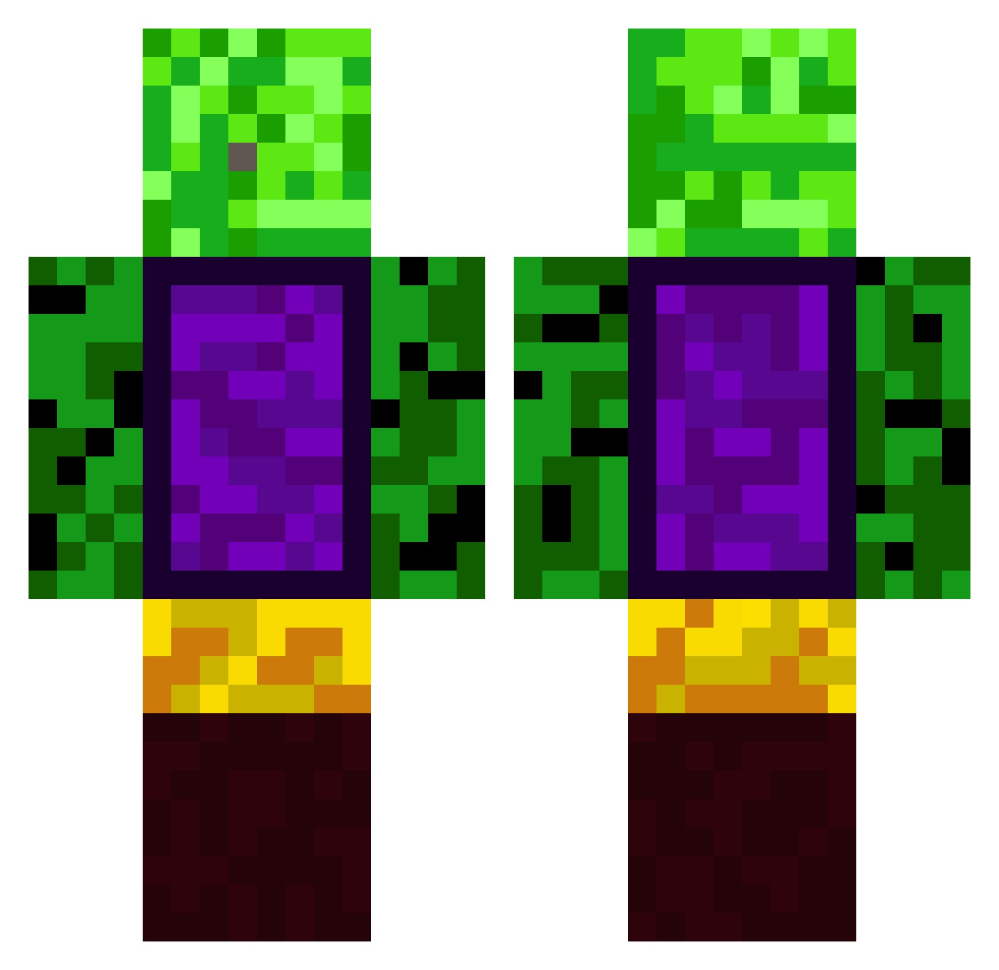 WillyDWarrior Minecraft skin, front and back view