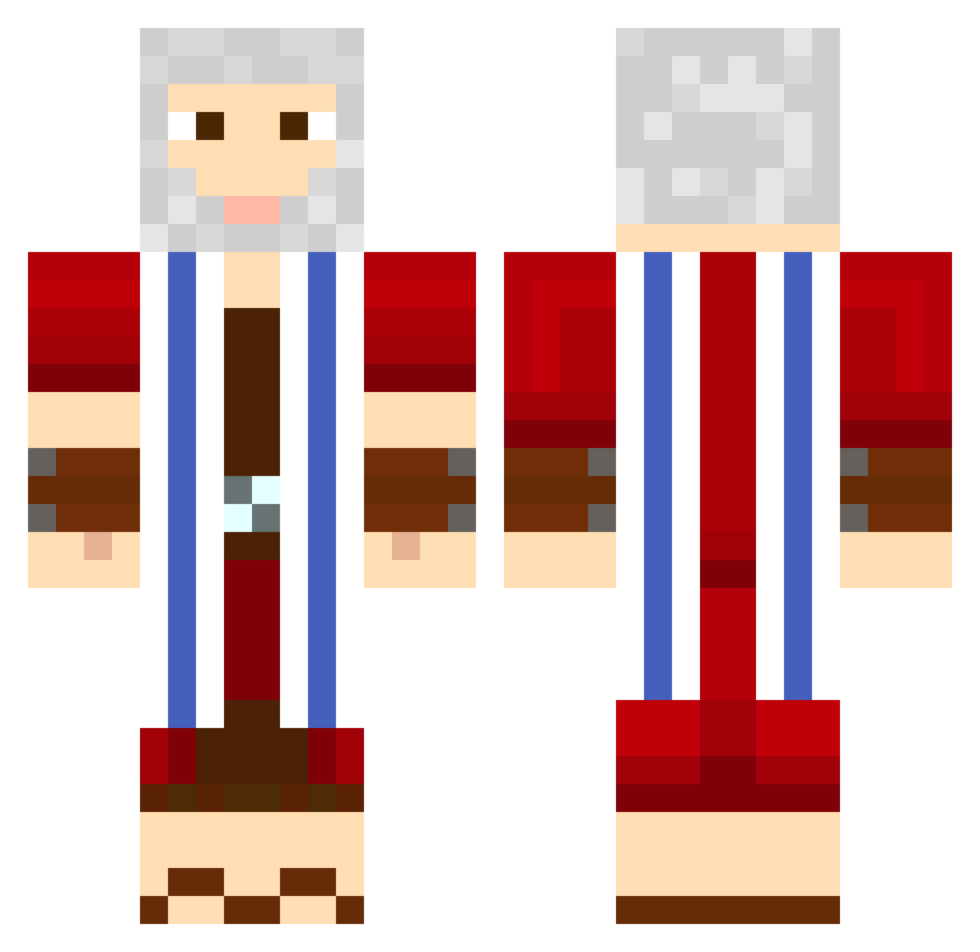 BoboNoSuit Minecraft skin, front and back view