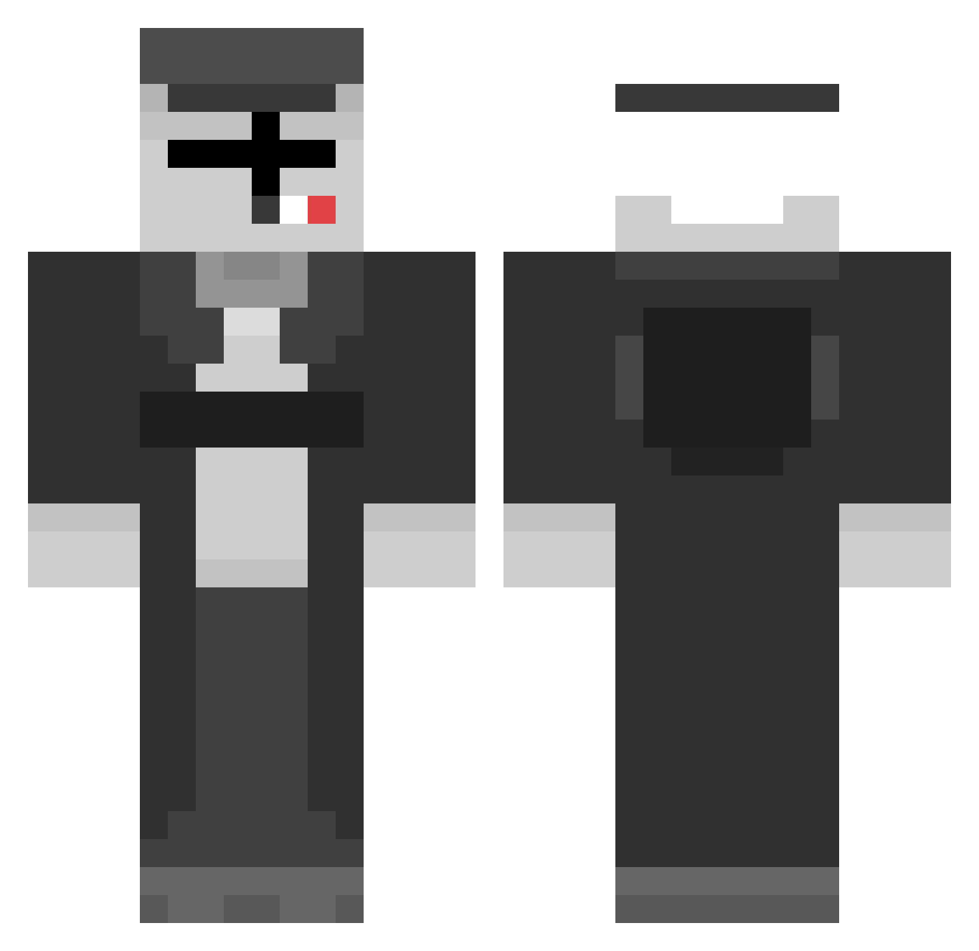 jerma958 Minecraft skin, front and back view