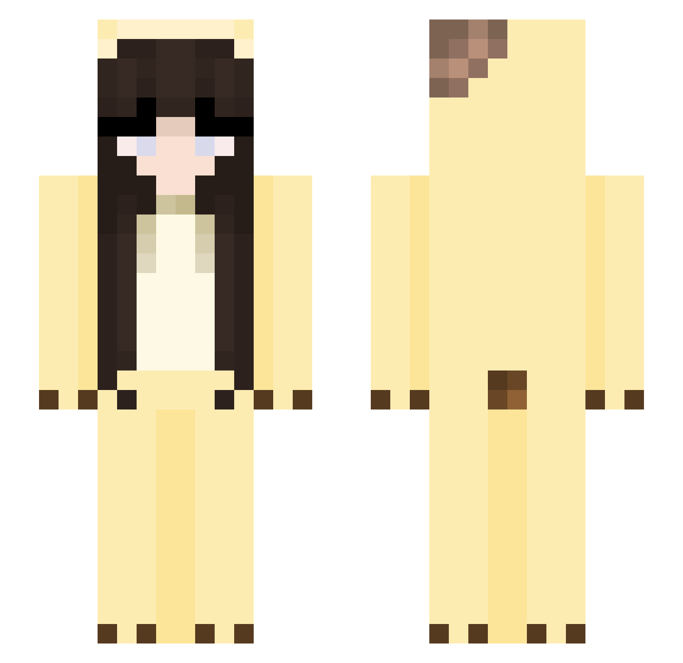 nikokomoo Minecraft skin, front and back view