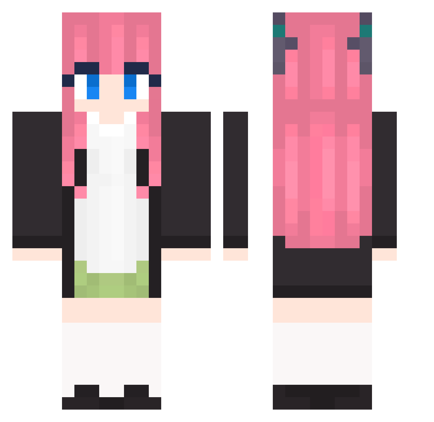 LeftSlipper Minecraft skin, front and back view