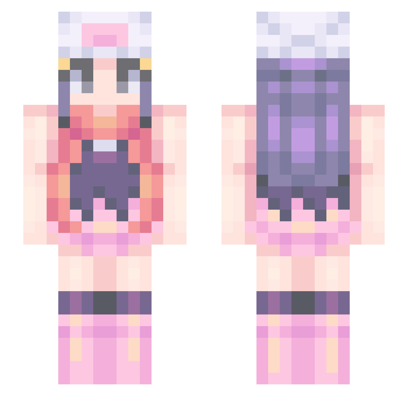 R0see_09 Minecraft skin, front and back view