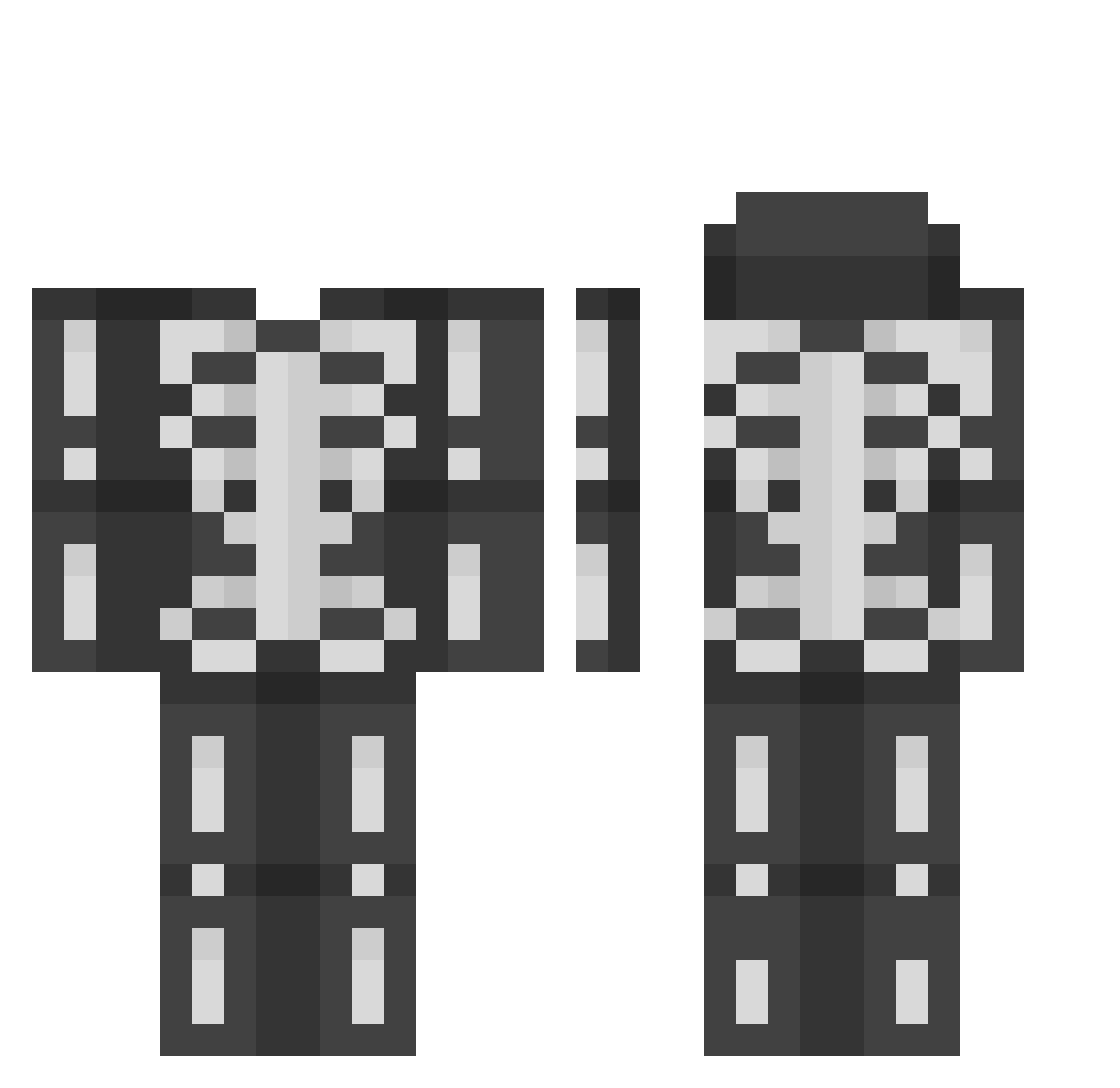 mhmdx Minecraft skin, front and back view