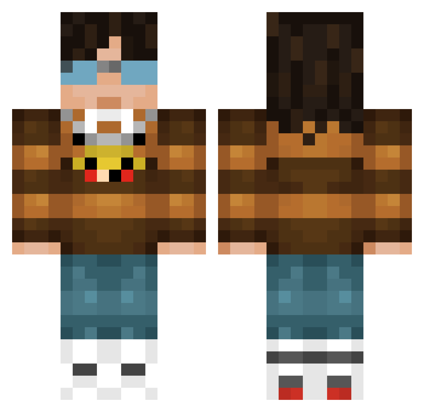 sheshonahim Minecraft skin, front and back view