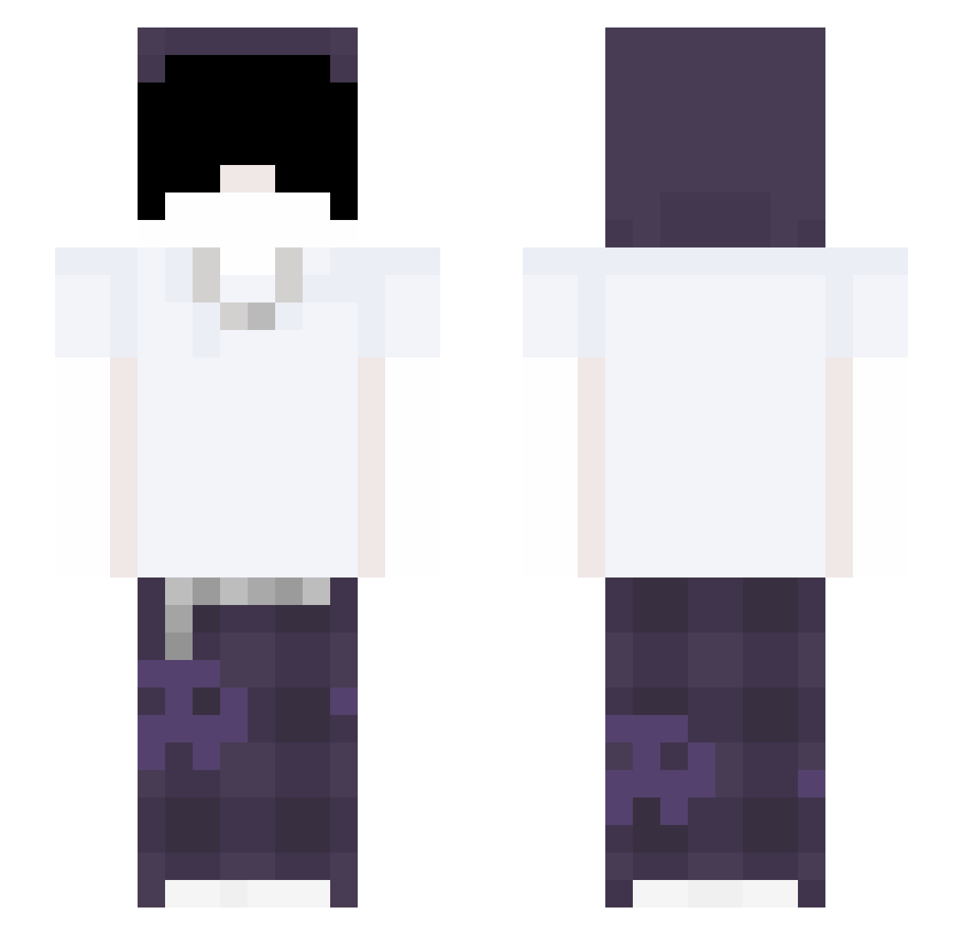 AJXSE Minecraft skin, front and back view