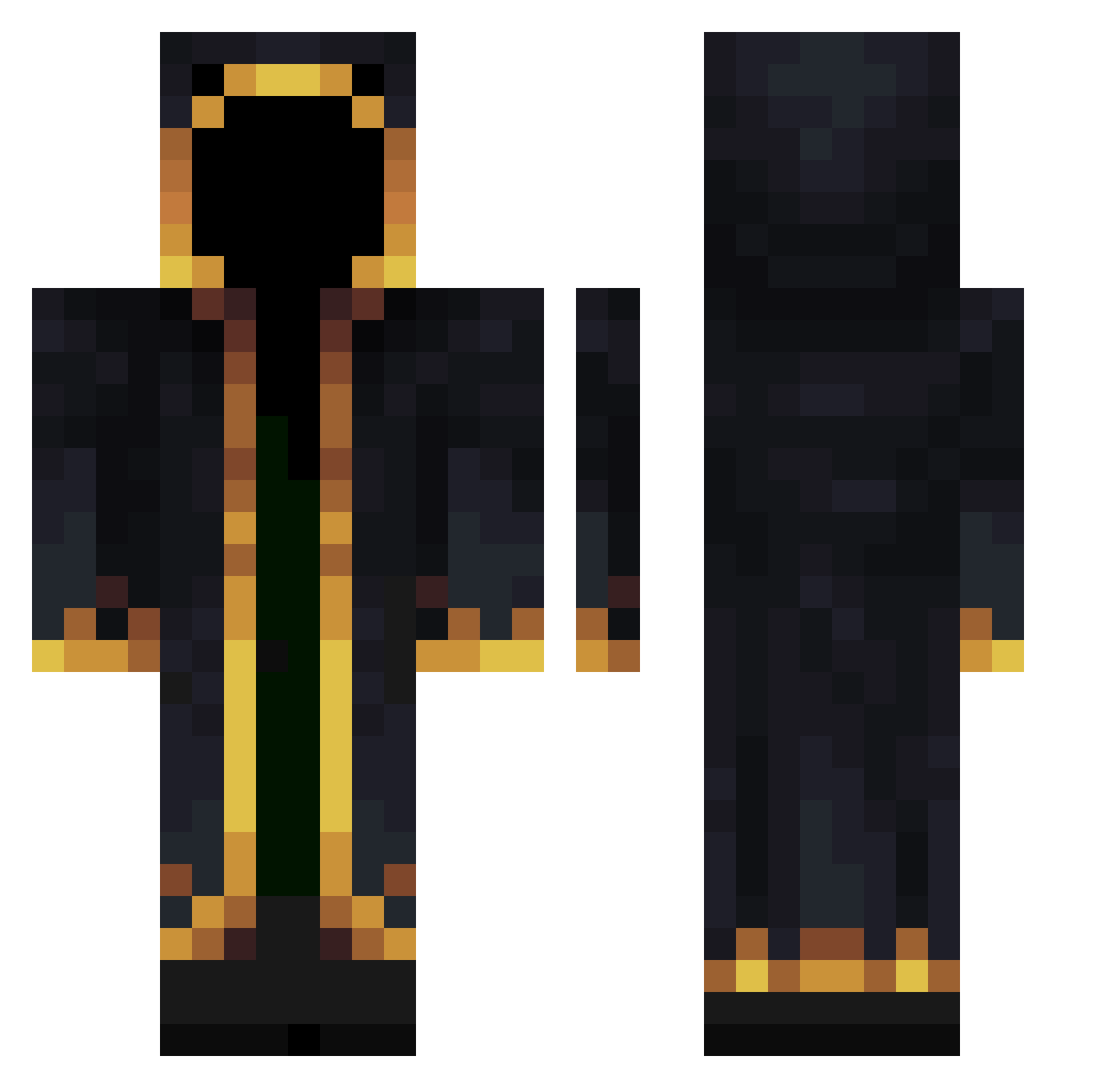 Jonos53 Minecraft skin, front and back view