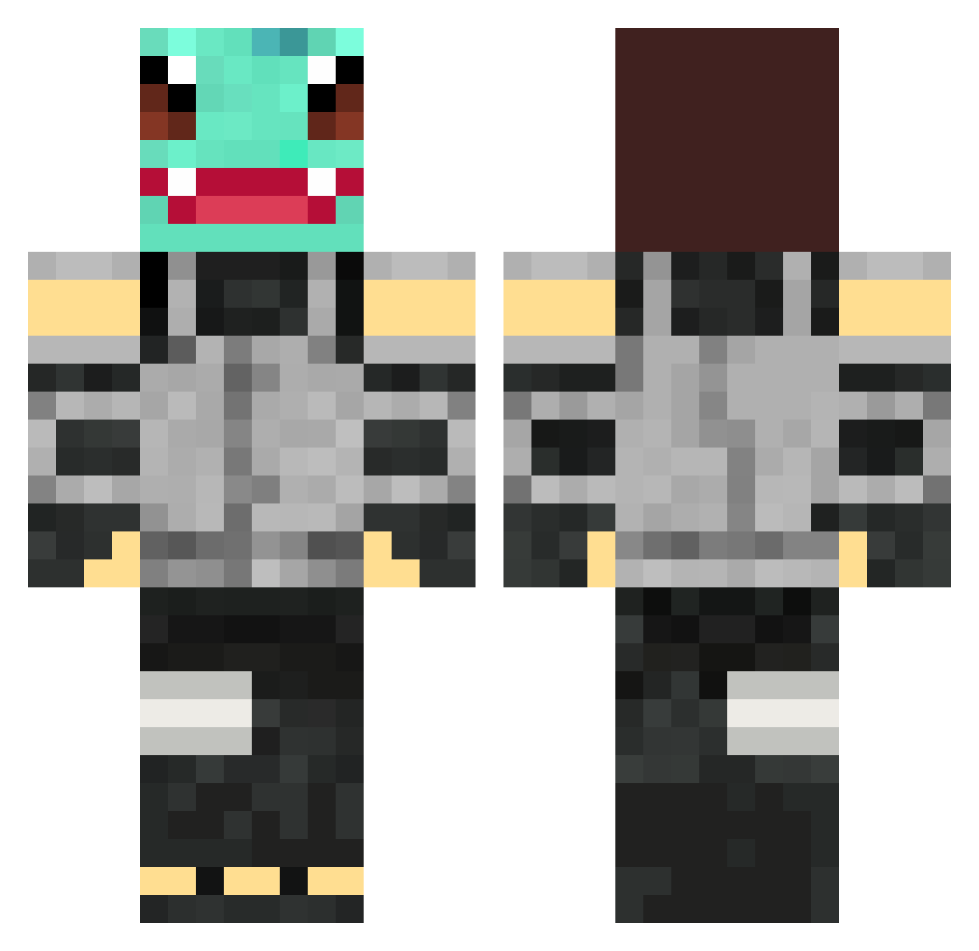 Brevet Minecraft skin, front and back view