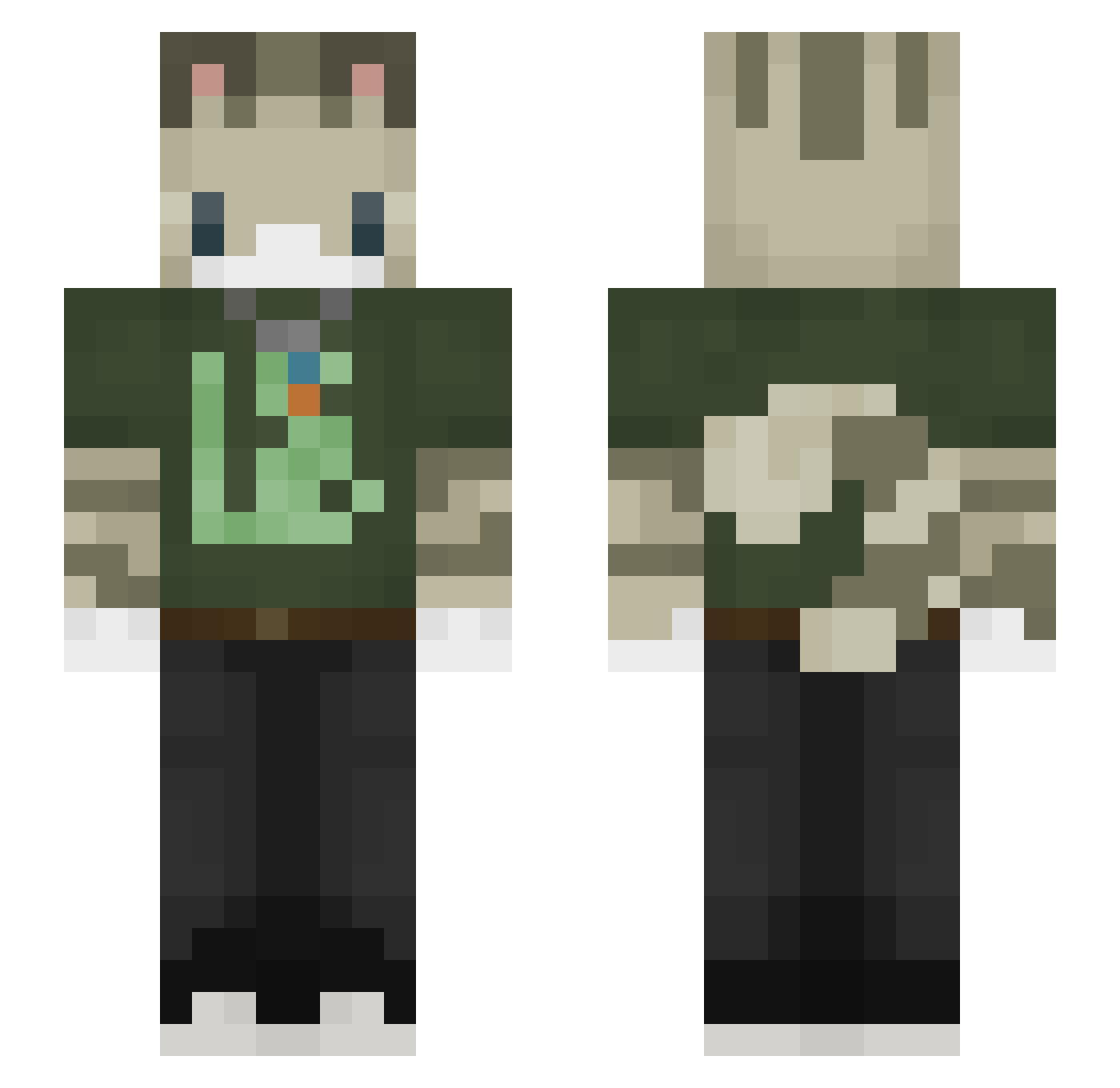 coffinw0rm Minecraft skin, front and back view