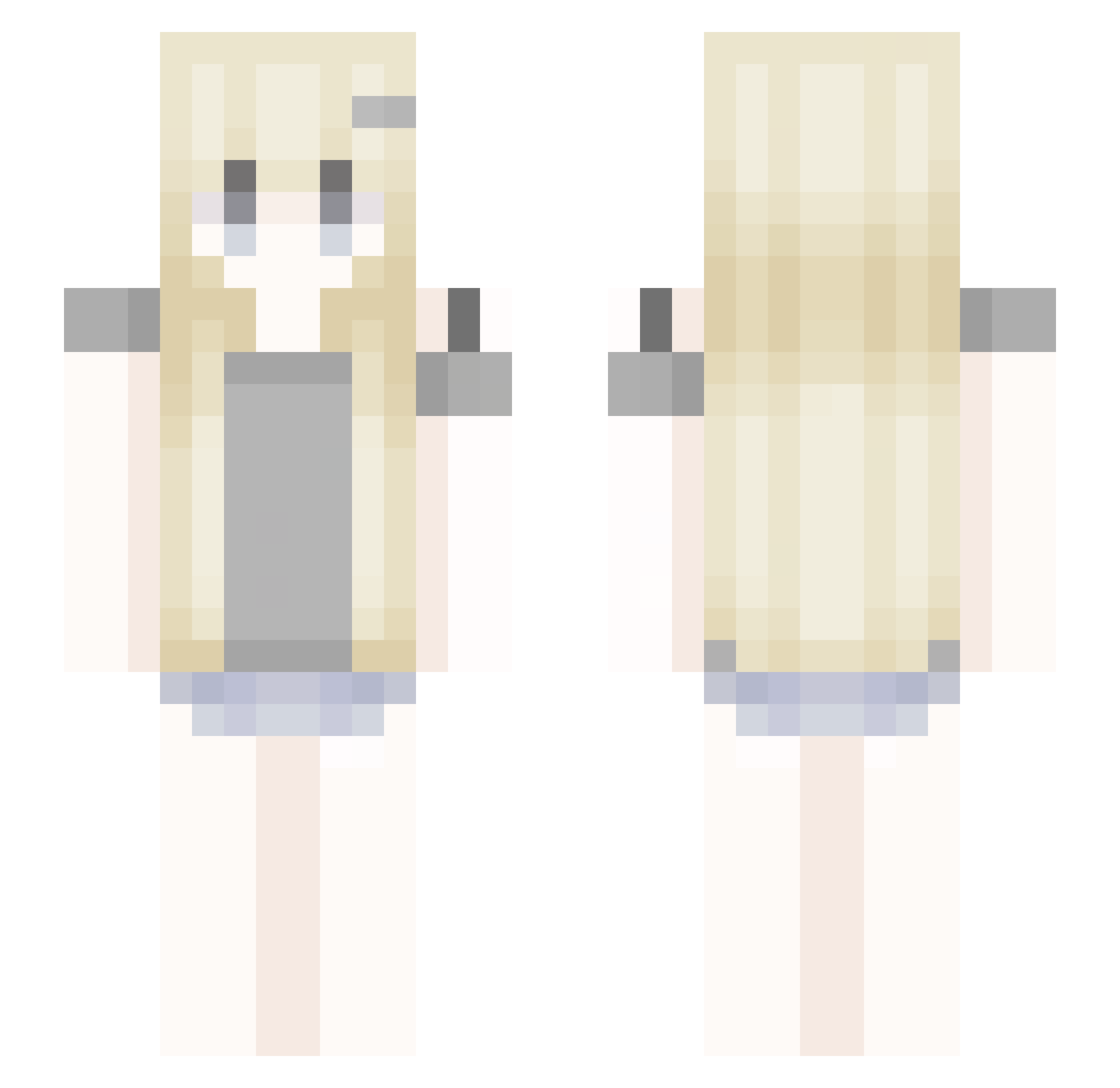 selqa Minecraft skin, front and back view