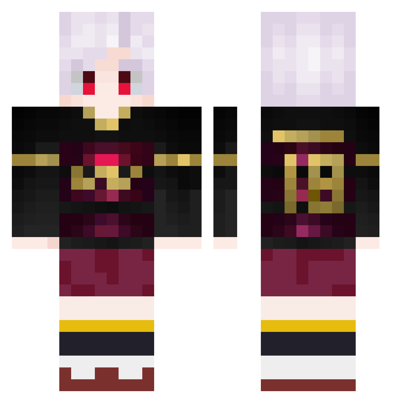 Xerneos04 Minecraft skin, front and back view