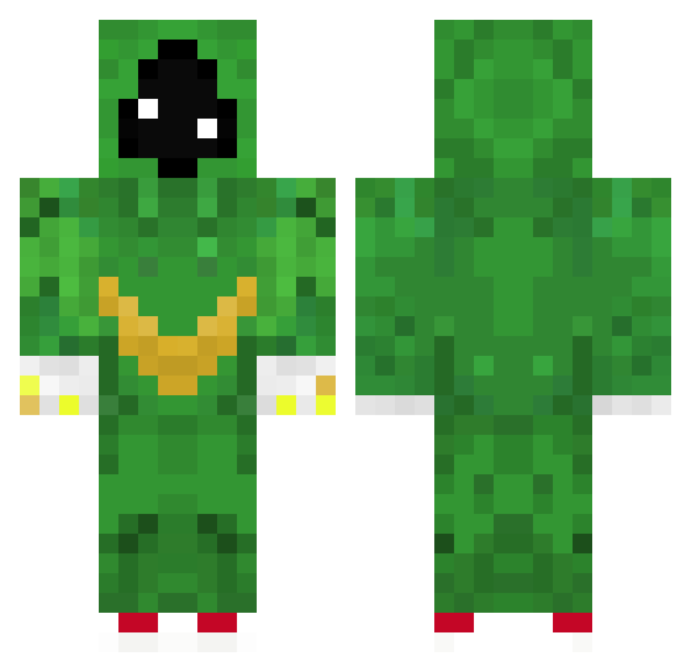 Zweba Minecraft skin, front and back view