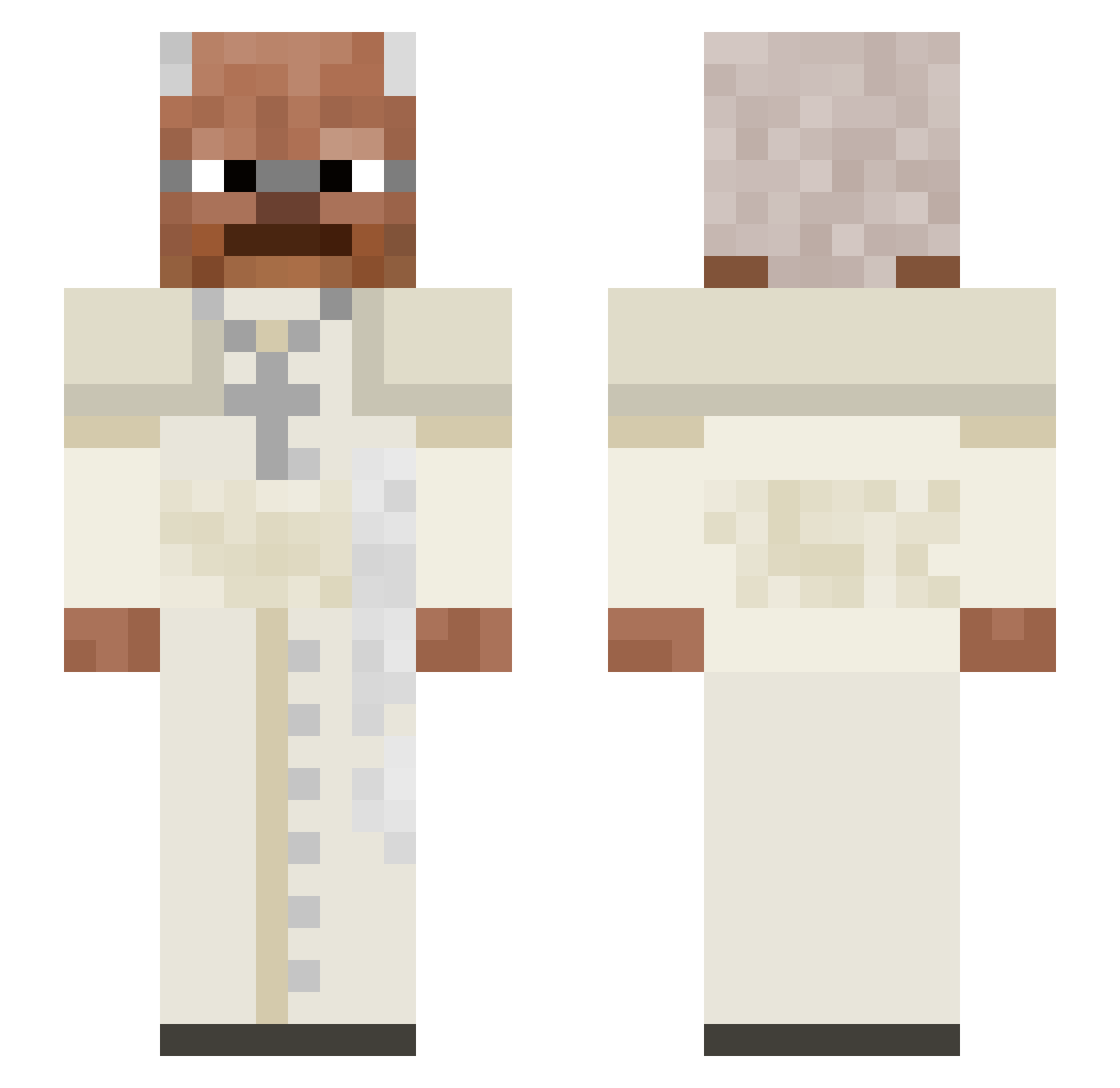 uwucal Minecraft skin, front and back view