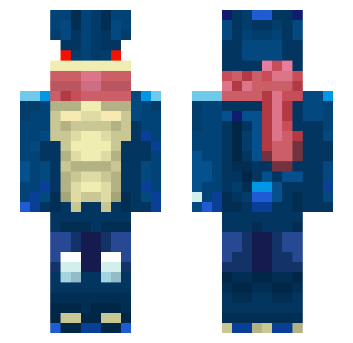 ChizBizDiz Minecraft skin, front and back view