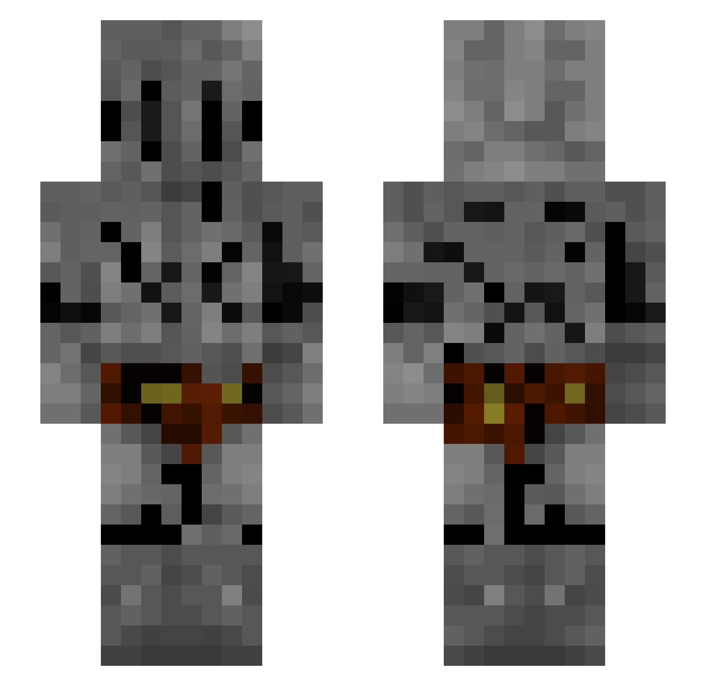 MasFar Minecraft skin, front and back view