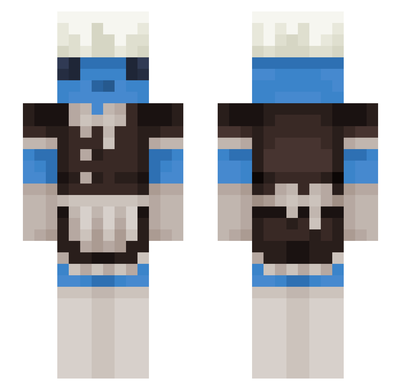 LecXe_ Minecraft skin, front and back view
