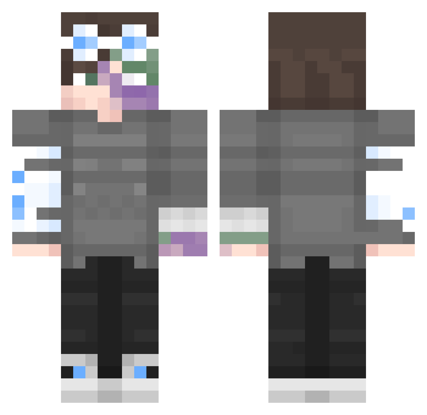 Twinti Minecraft skin, front and back view