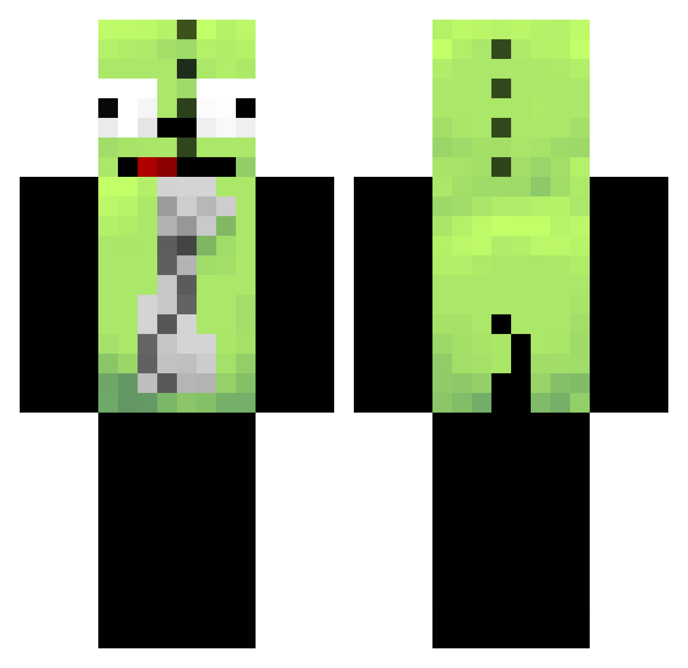 Trenchant Minecraft skin, front and back view