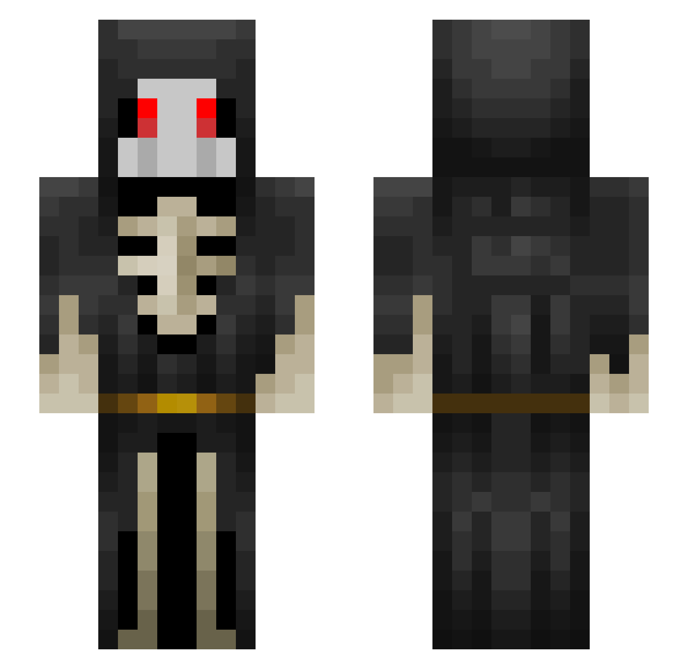 PH4N70MA Minecraft skin, front and back view