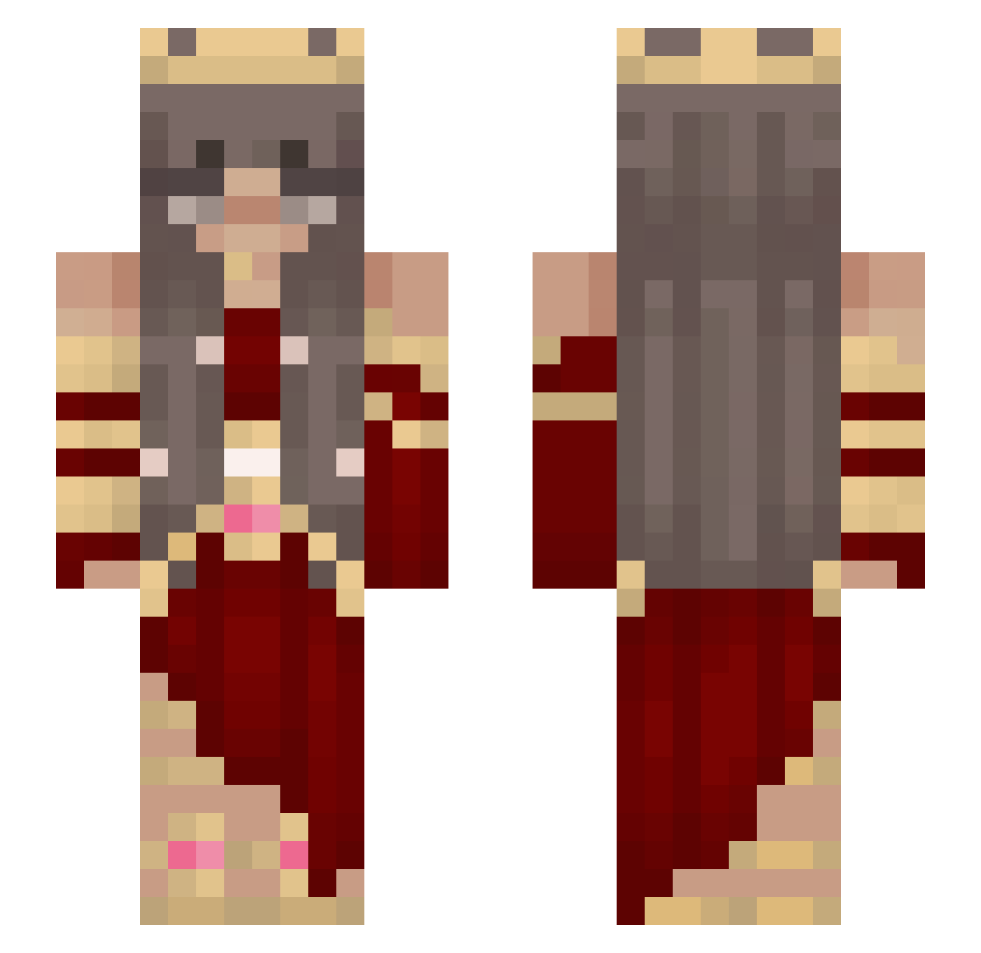 HKK_ Minecraft skin, front and back view