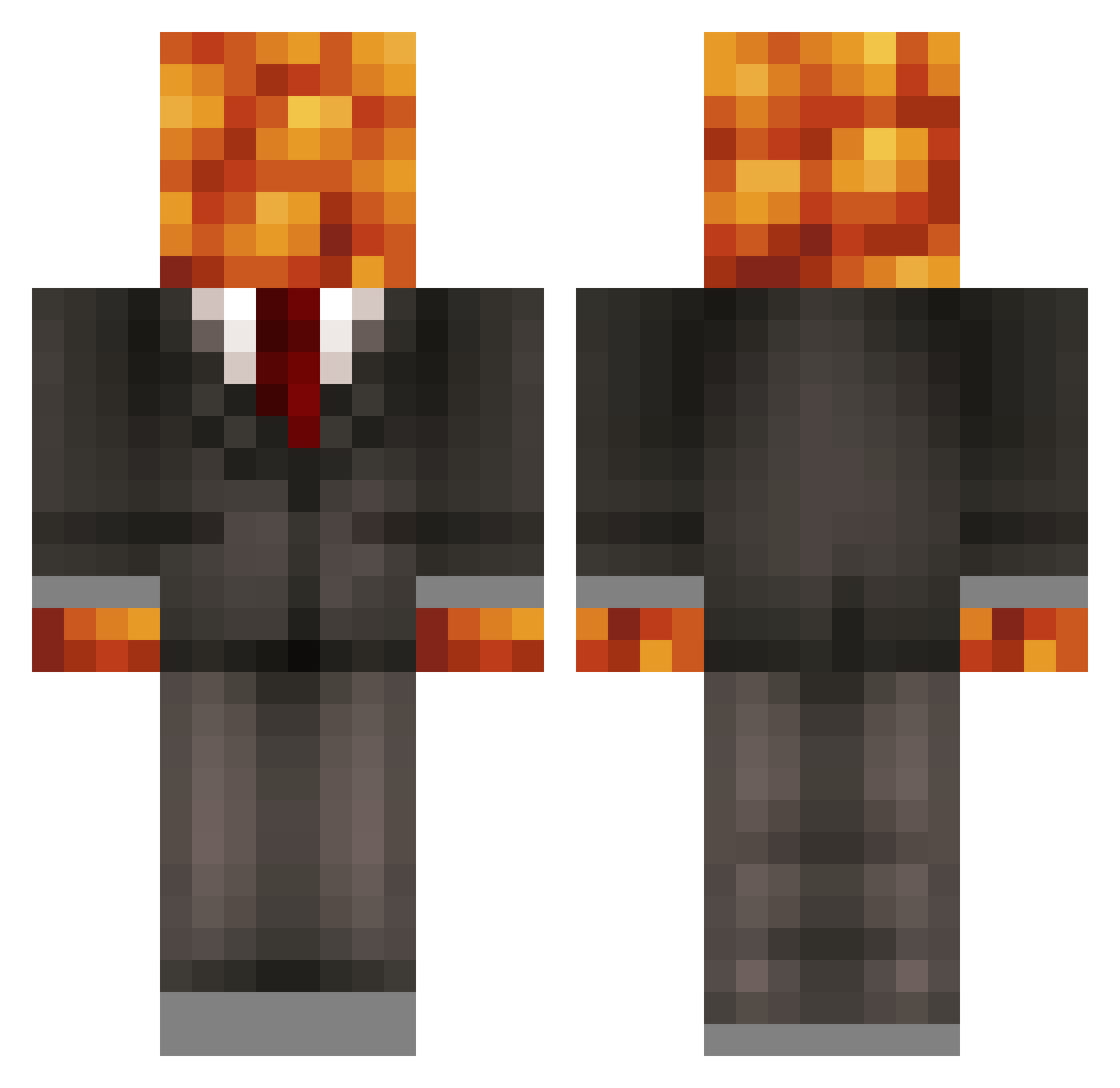 Kaiser_Beans Minecraft skin, front and back view