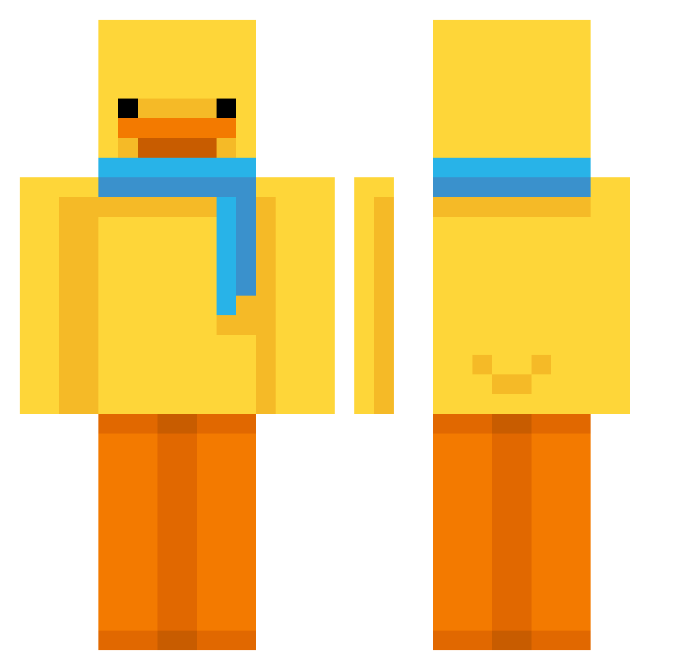 koritandayo Minecraft skin, front and back view