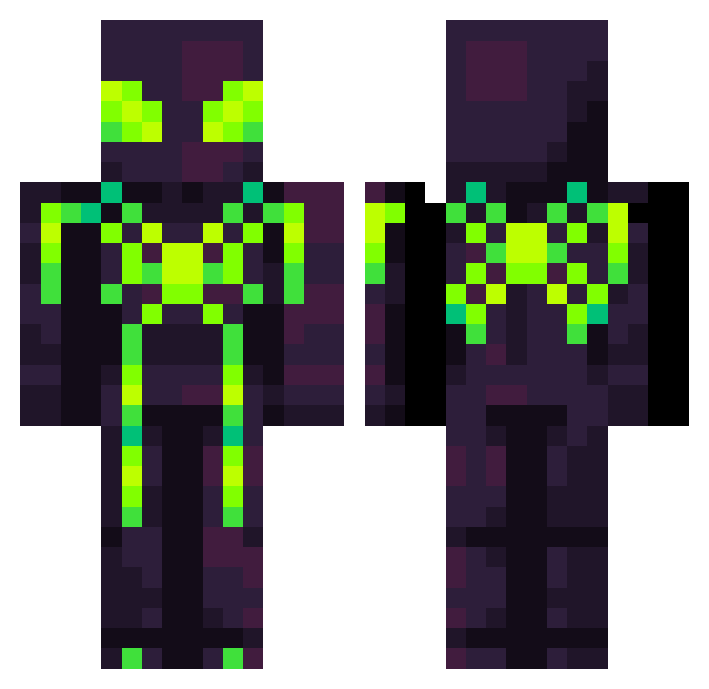 TaldoOnichan Minecraft skin, front and back view
