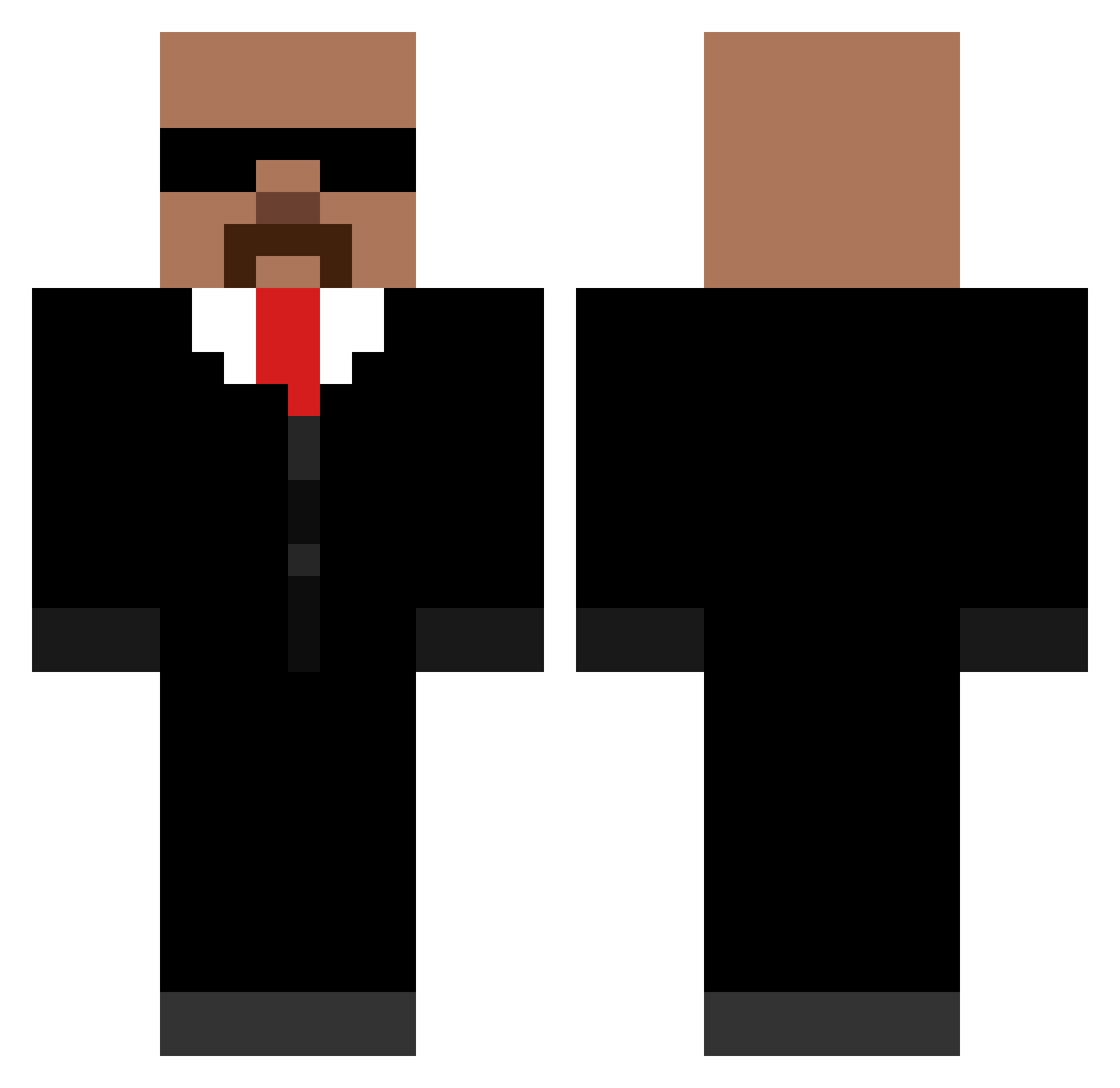 BambikPlayZ Minecraft skin, front and back view