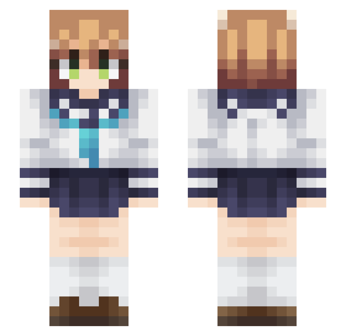 SudJud Minecraft skin, front and back view