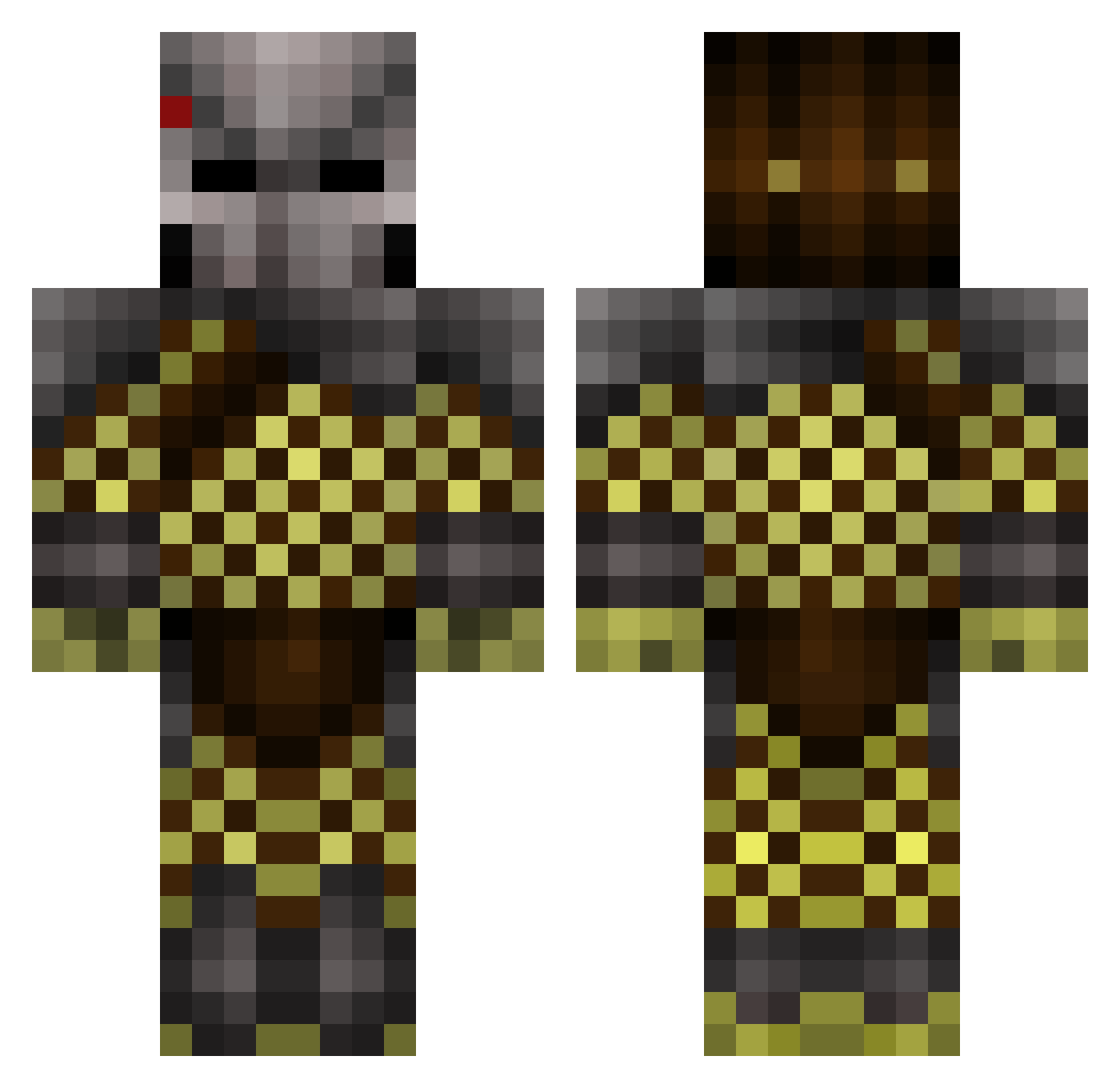 Verdin Minecraft skin, front and back view