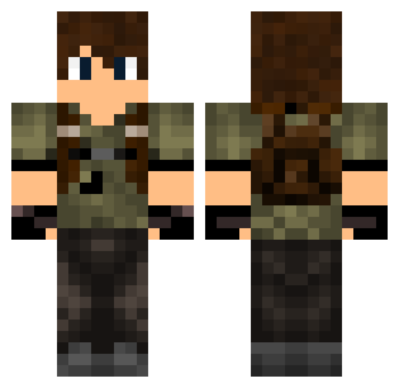 enterreference Minecraft skin, front and back view