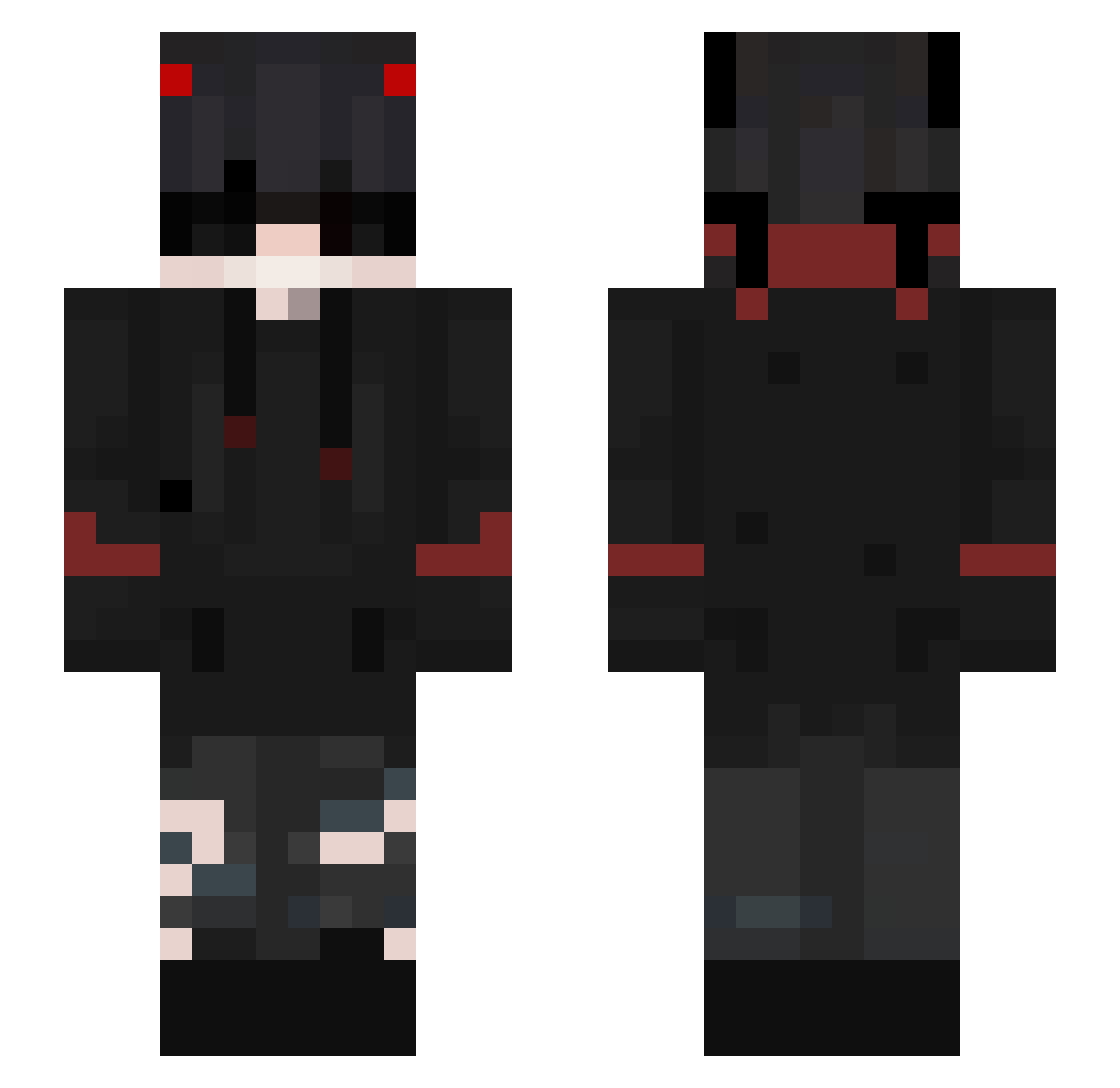 ZxroGod Minecraft skin, front and back view
