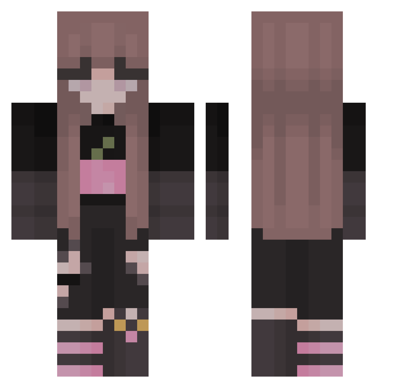 Avorable Minecraft skin, front and back view