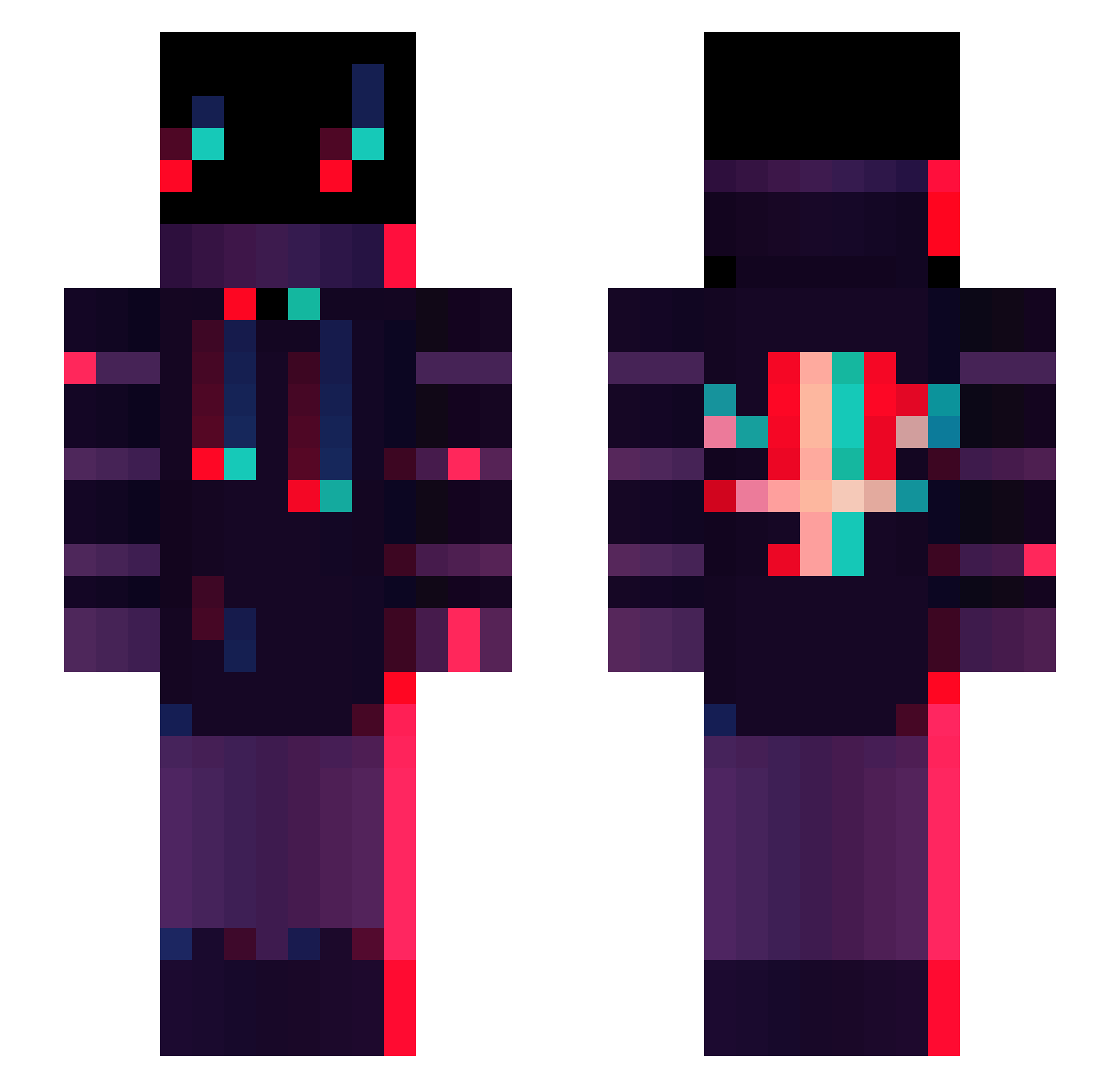Rafaelito44 Minecraft skin, front and back view