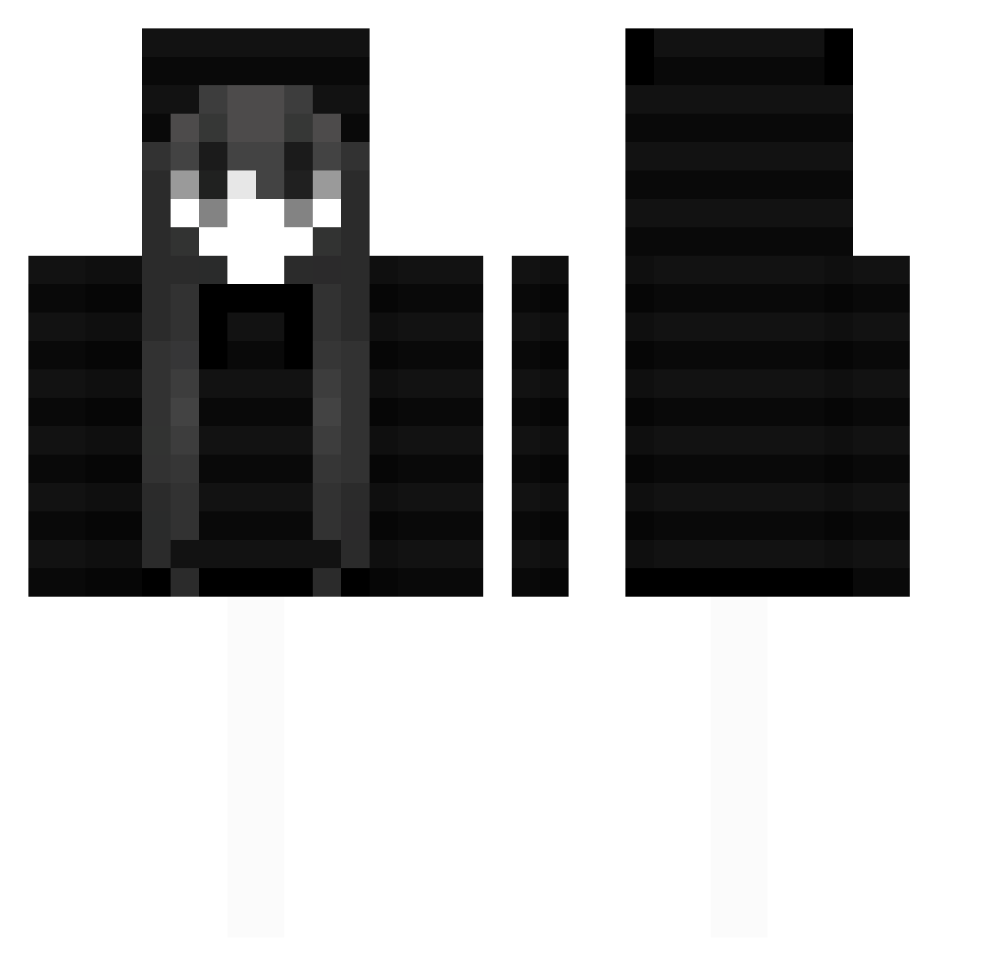 zhuzidt Minecraft skin, front and back view