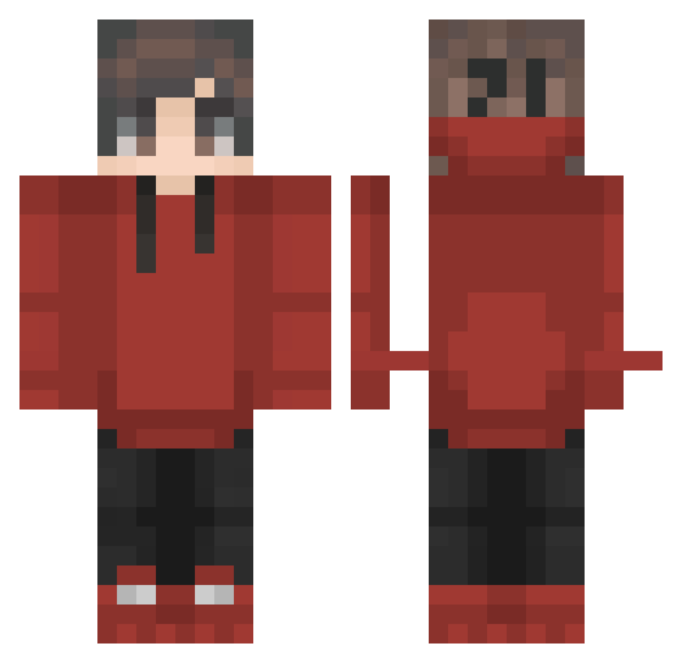 XxGamerpro2000xX Minecraft skin, front and back view