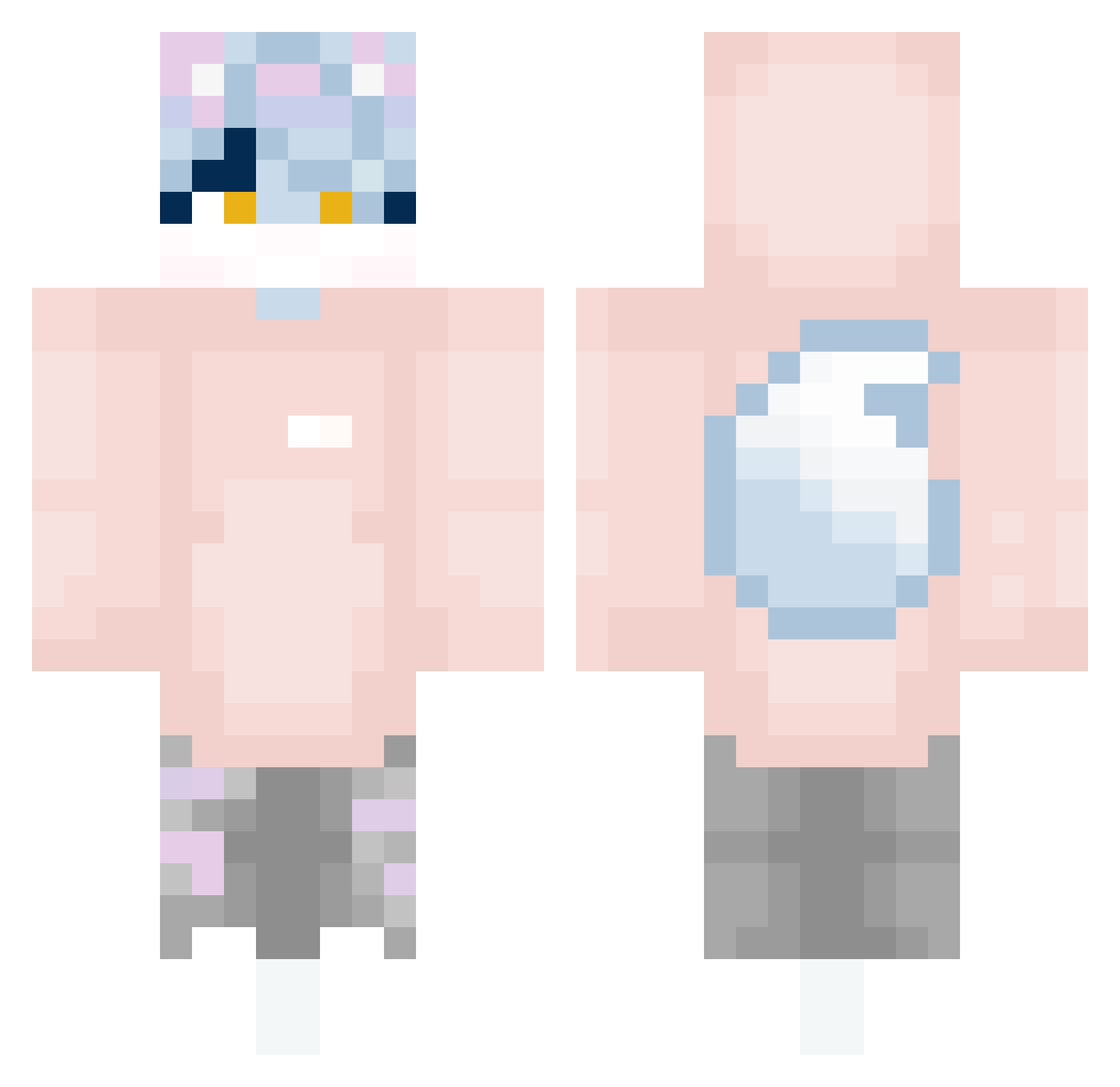 CIDream Minecraft skin, front and back view