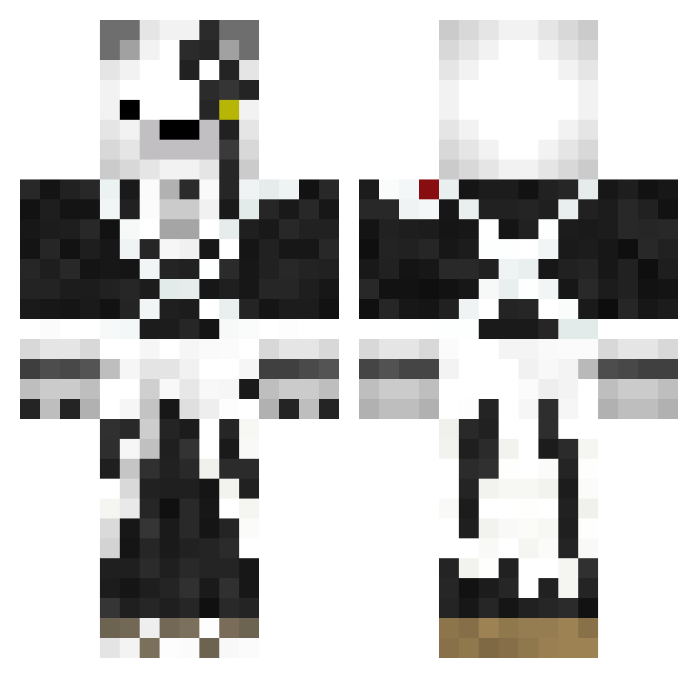 Zundree Minecraft skin, front and back view