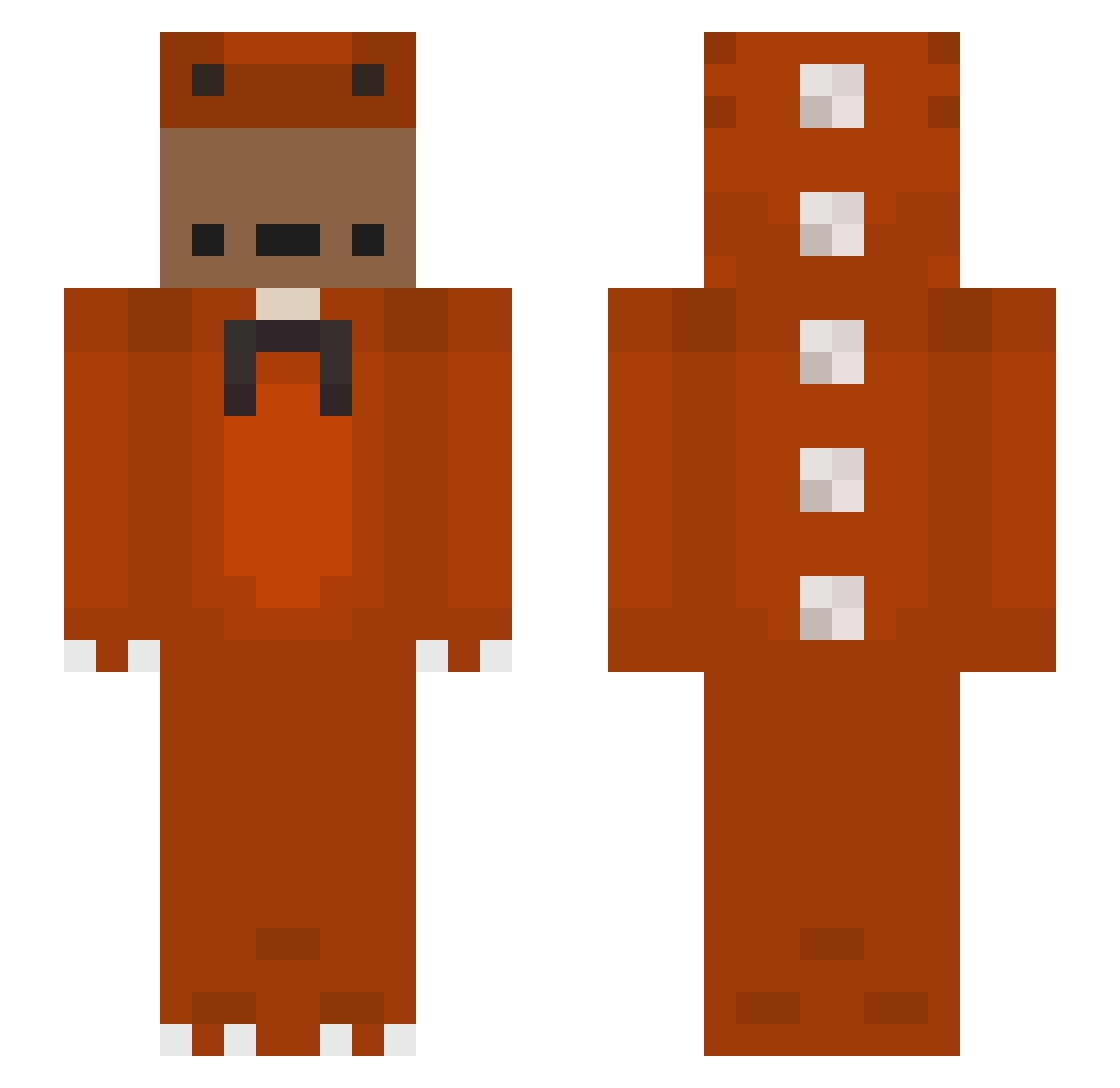 Kompii Minecraft skin, front and back view