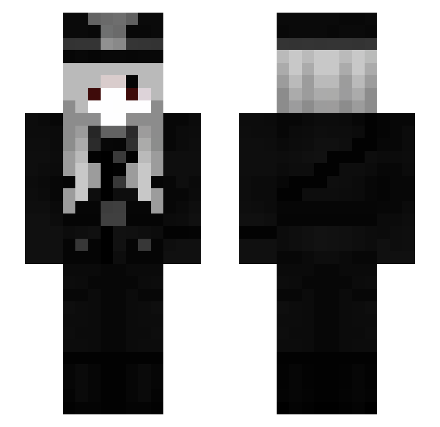 bunnhato Minecraft skin, front and back view