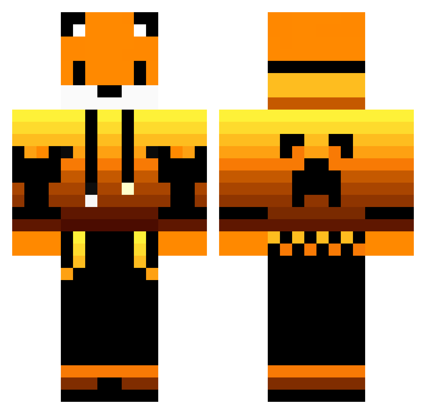 goldenfox8794 Minecraft skin, front and back view