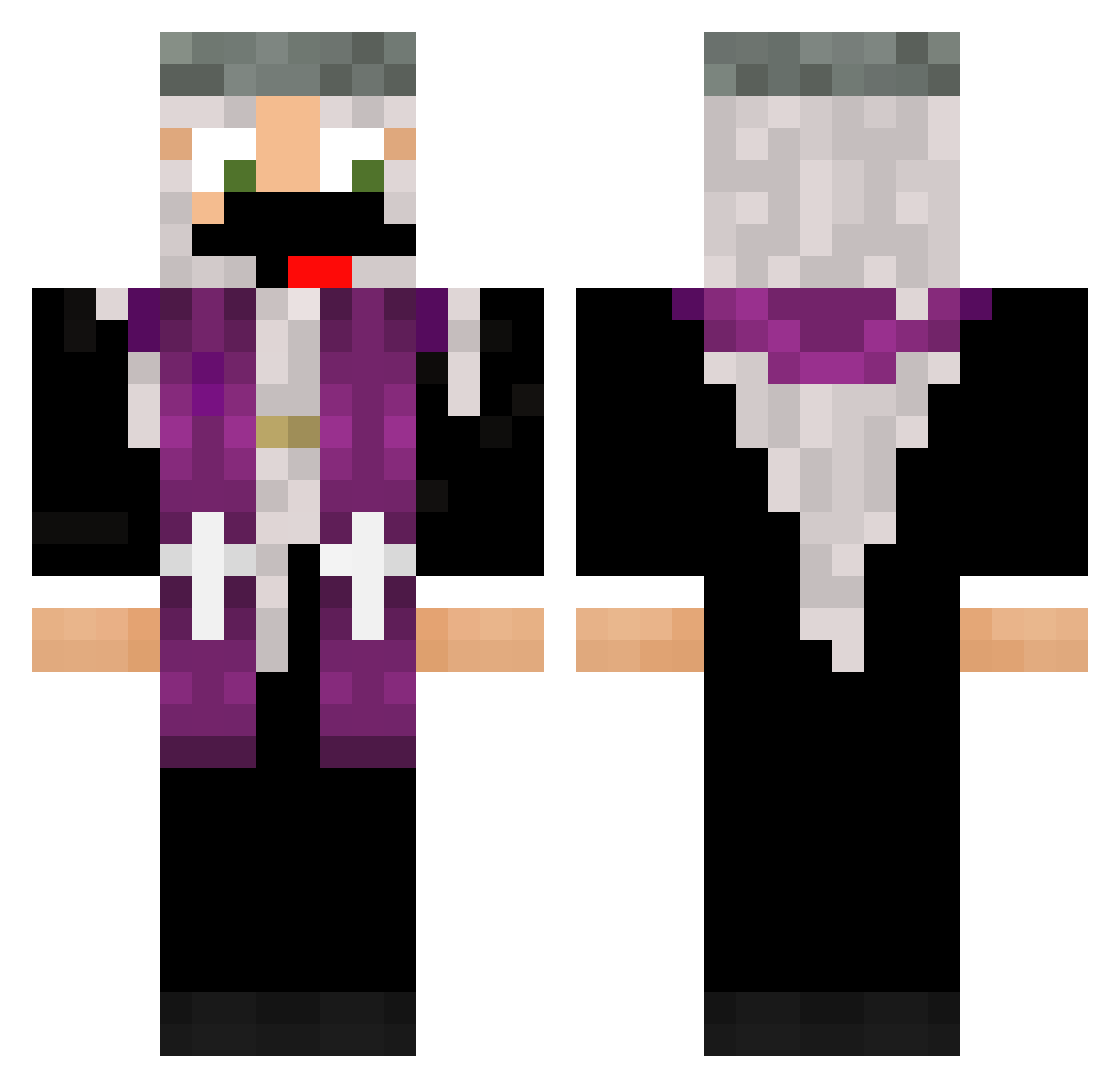 The_OO Minecraft skin, front and back view