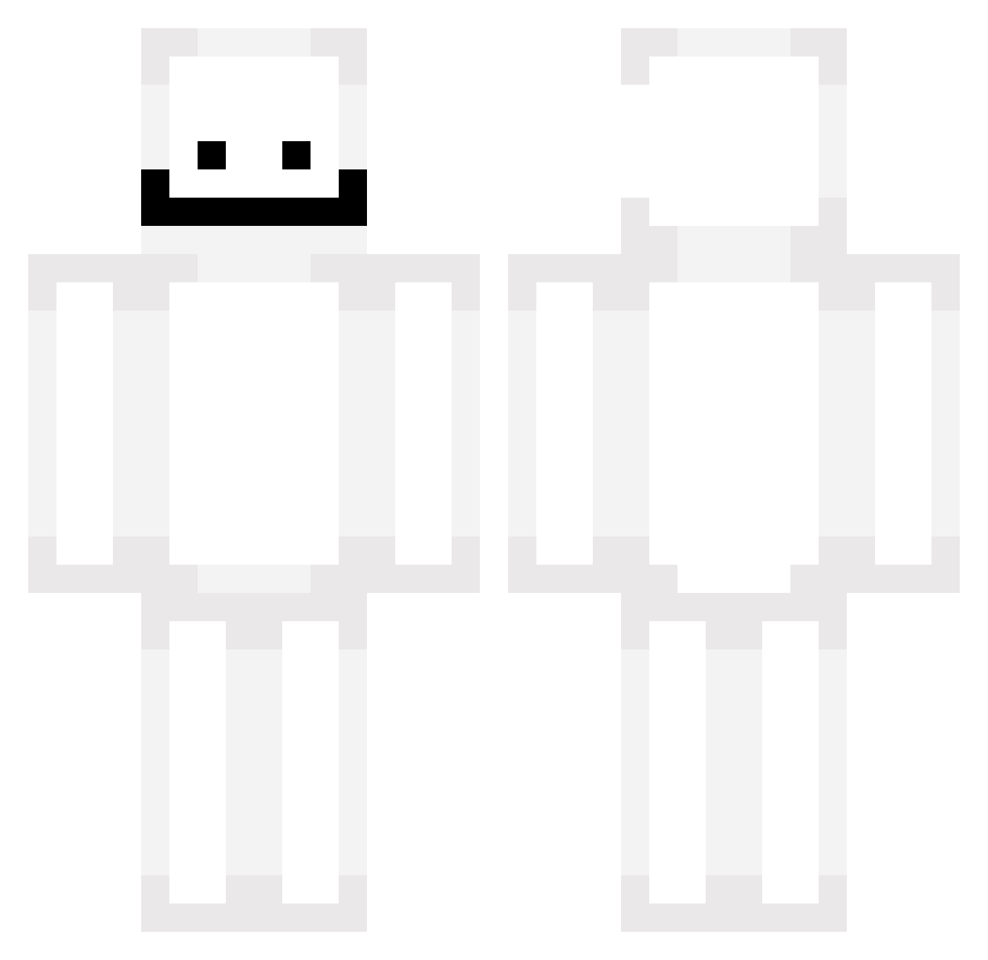 Lextro19 Minecraft skin, front and back view