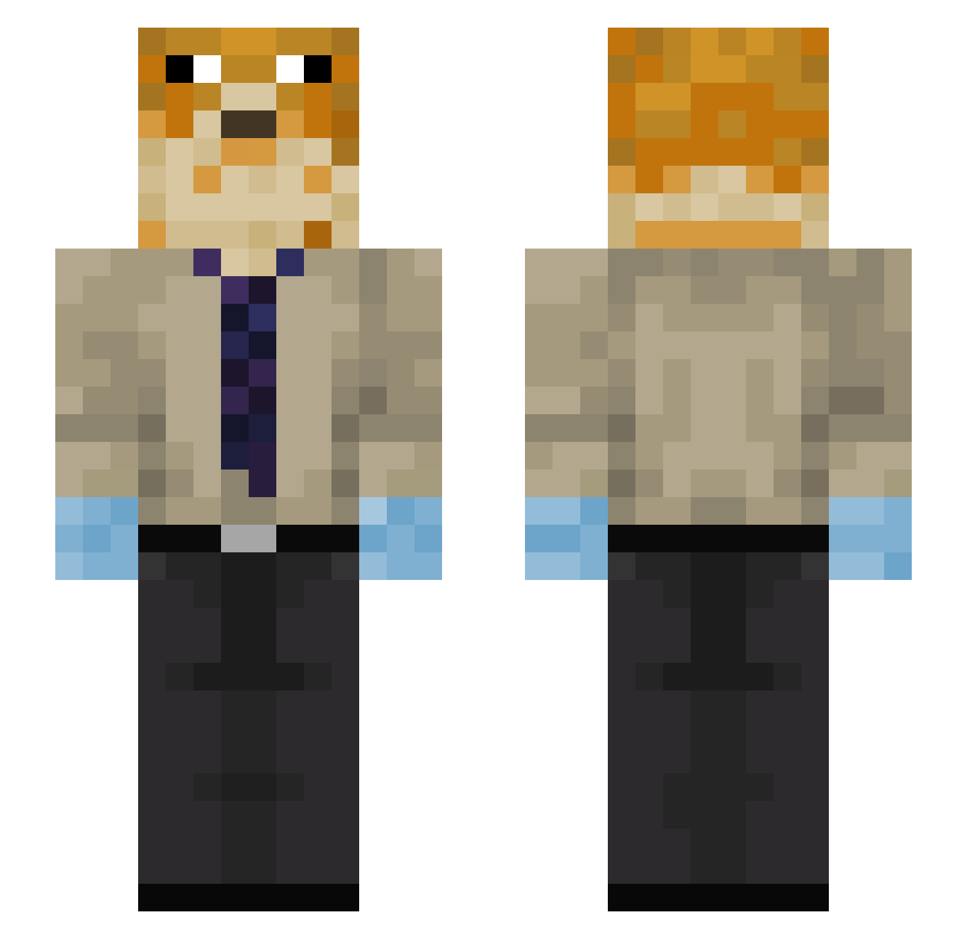 earsand Minecraft skin, front and back view