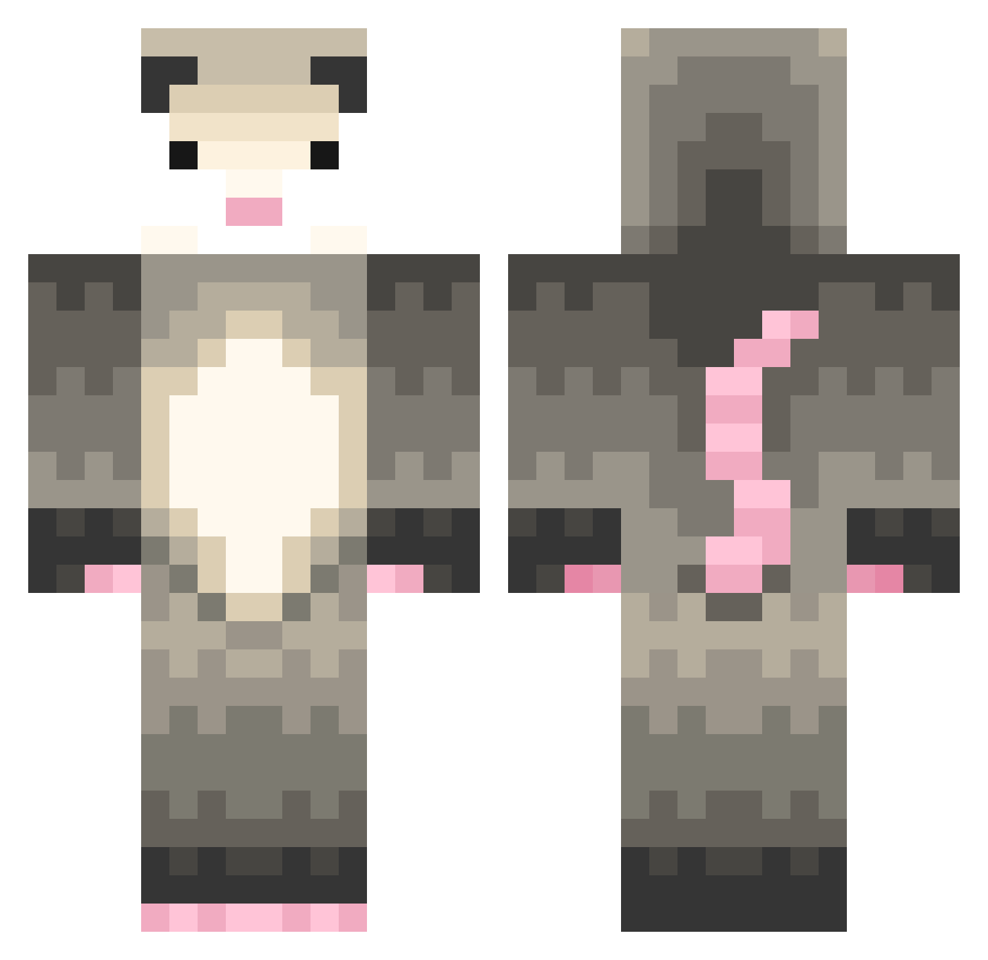 virtualresorts Minecraft skin, front and back view