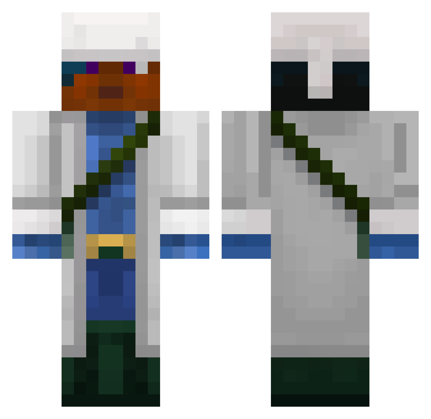 Red1ceman Minecraft skin, front and back view