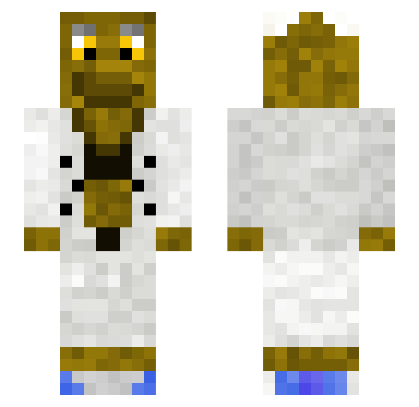 Monamiii Minecraft skin, front and back view