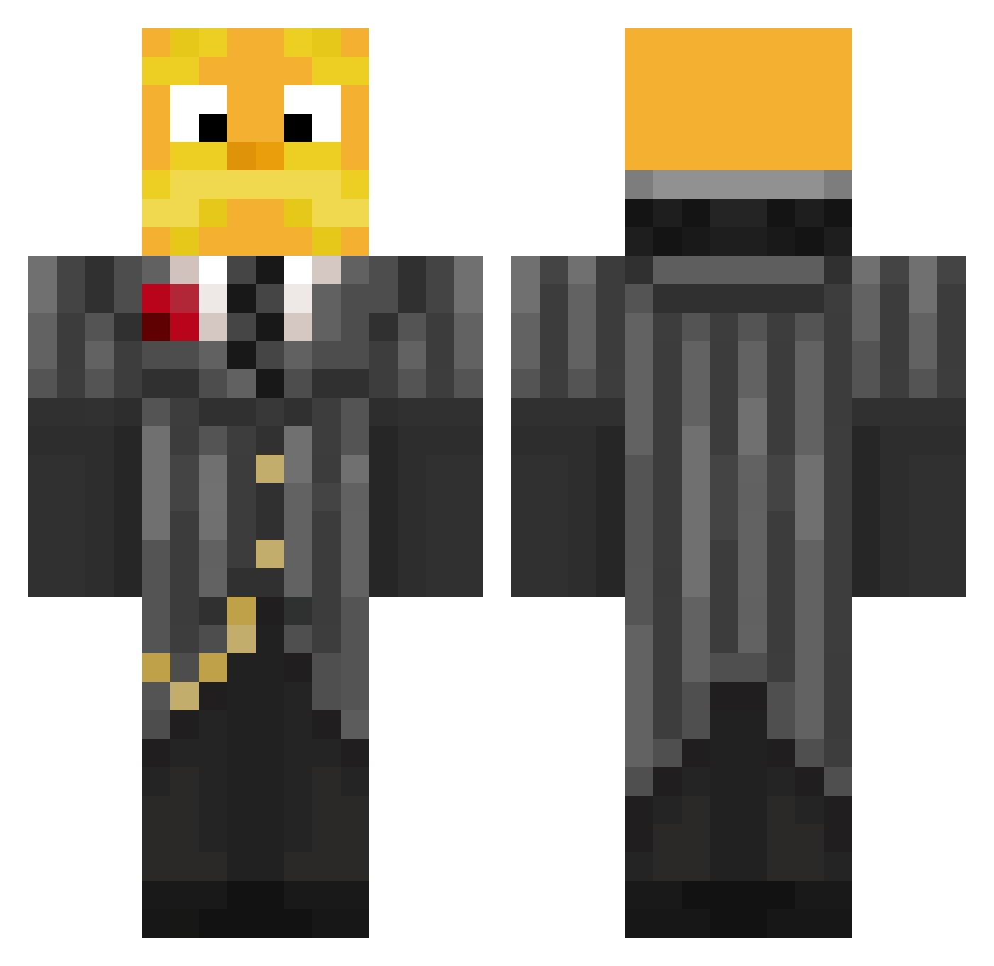 MiniSC00PS Minecraft skin, front and back view