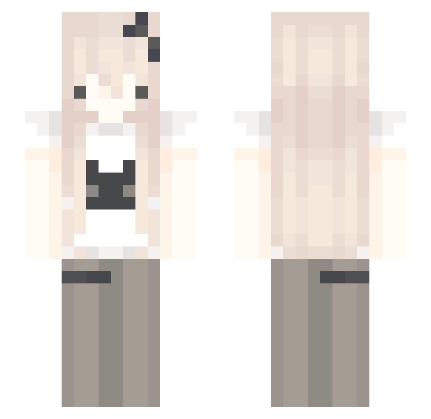 KealahAngel Minecraft skin, front and back view