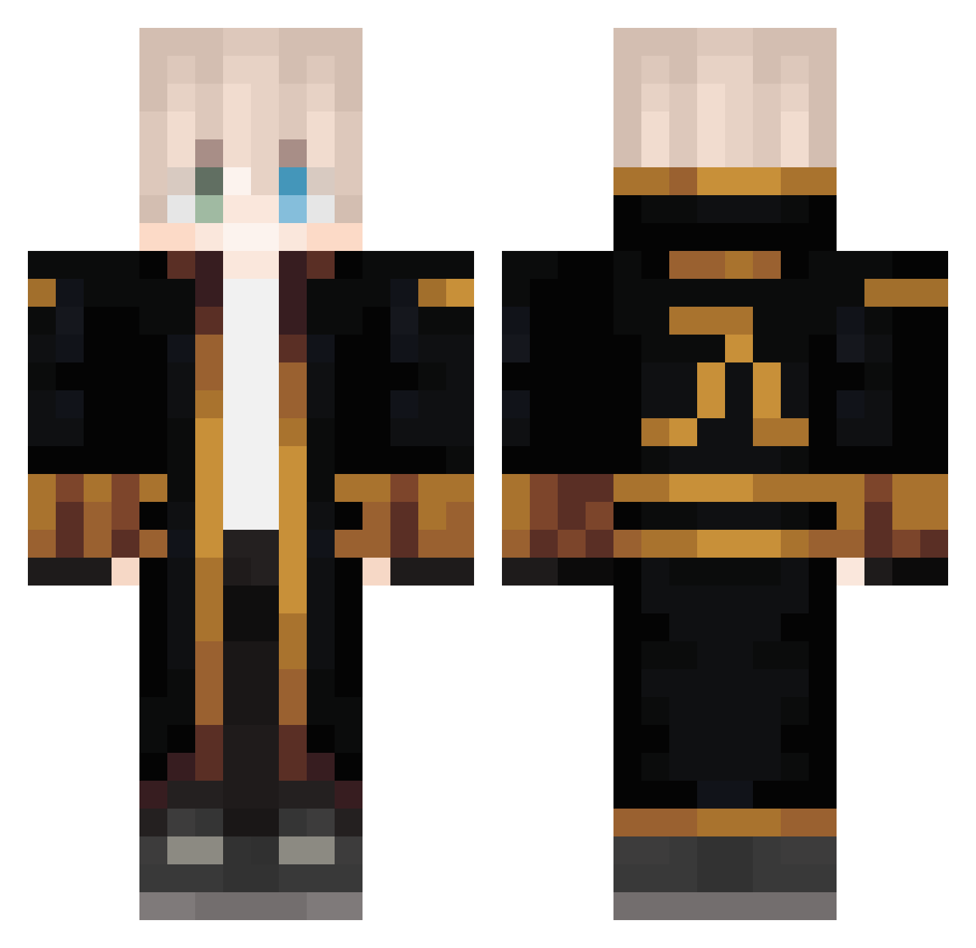 Solari_A Minecraft skin, front and back view