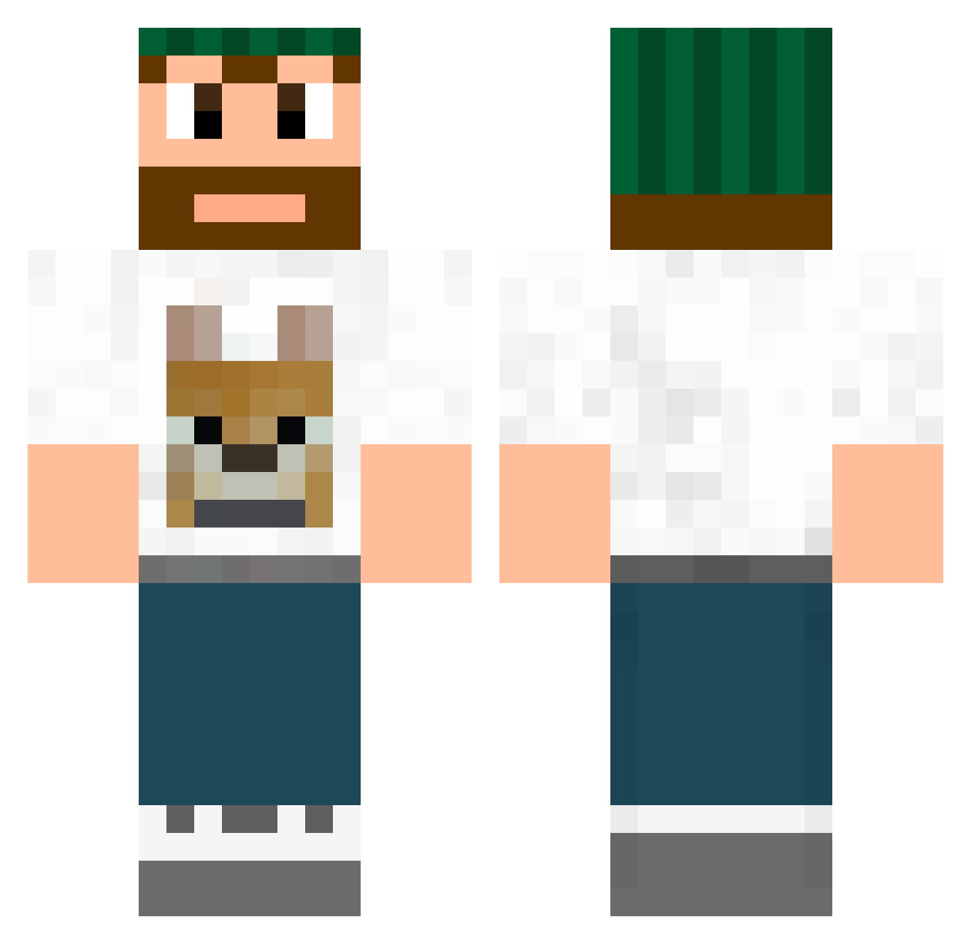 Sayzel Minecraft skin, front and back view